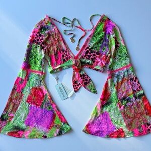 🌈 Luli Fama Crop Top | Size S | NEW with Tags | Resort / Festival Vibes 🌈